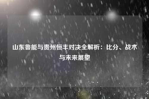 山东鲁能与贵州恒丰对决全解析：比分、战术与未来展望