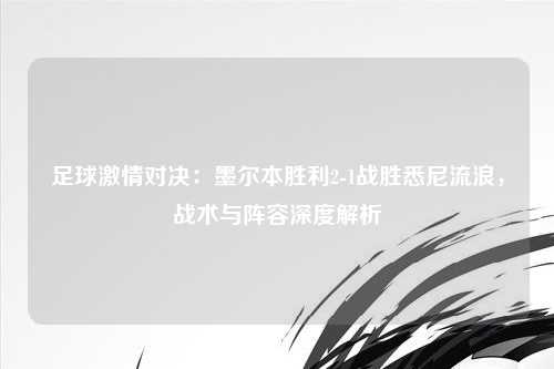 足球激情对决：墨尔本胜利2-1战胜悉尼流浪，战术与阵容深度解析